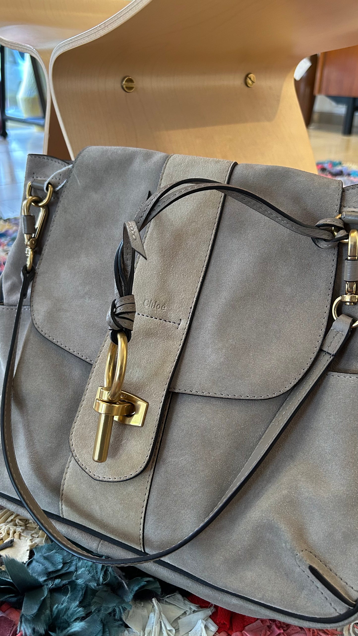 CHLOÉ Schultertasche "Lexa" beige