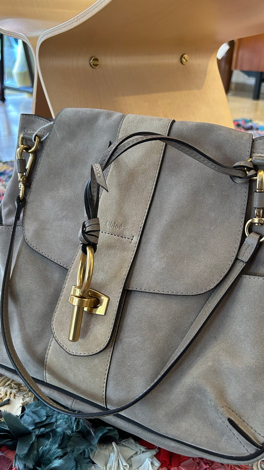 CHLOÉ Schultertasche "Lexa" beige