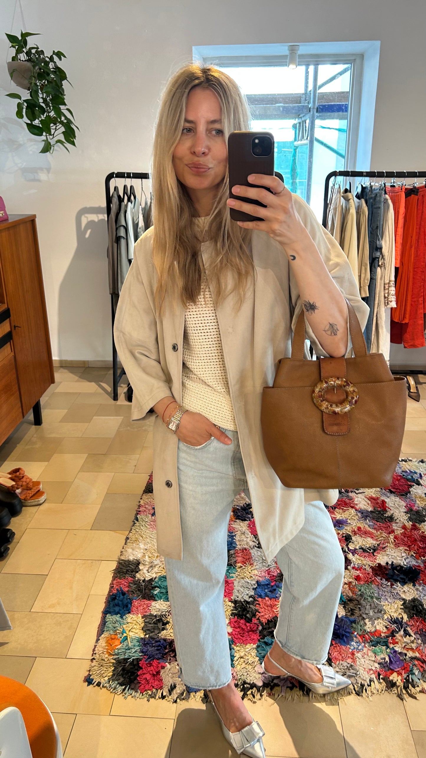 WERNER CHRIST Vintage Ledermantel / 42