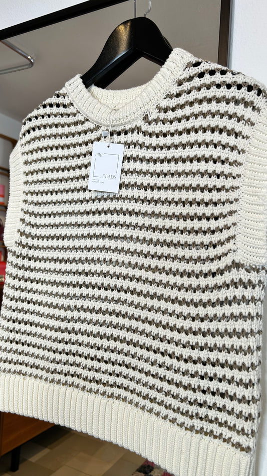 MARC O'POLO Pullunder weiß/beige / S