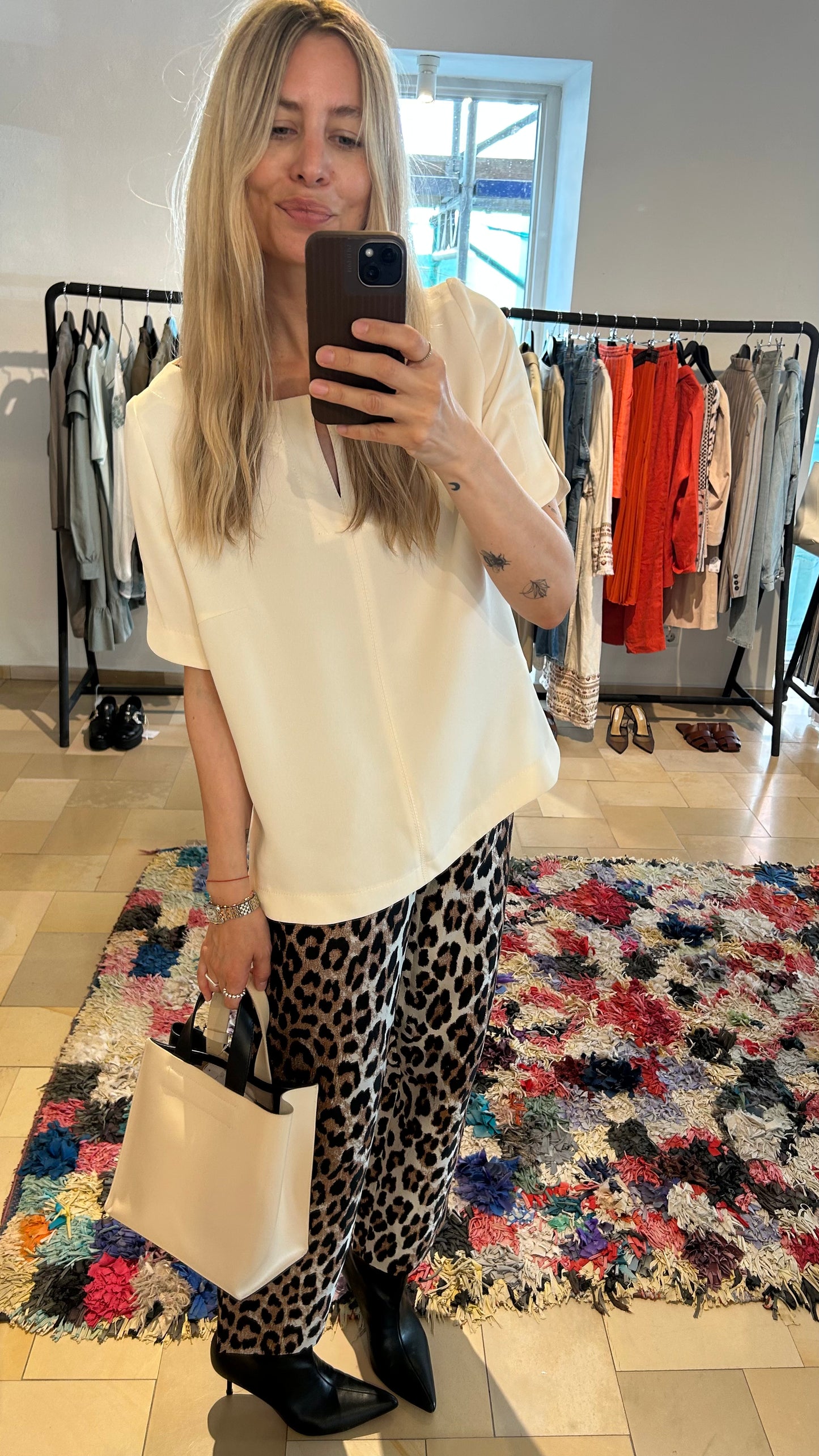 BLACHNIK Seidenbluse Vintage creme
