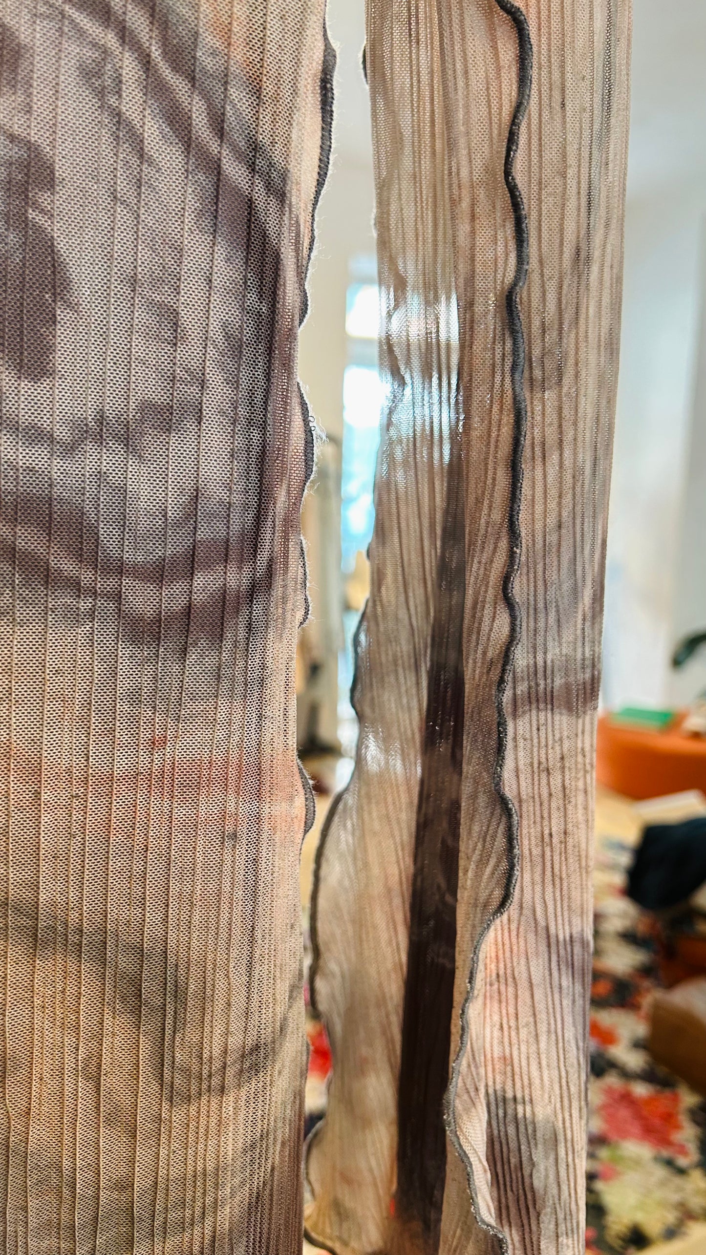 ANTHROPOLOGIE Maxikleid beige/rosa/braun