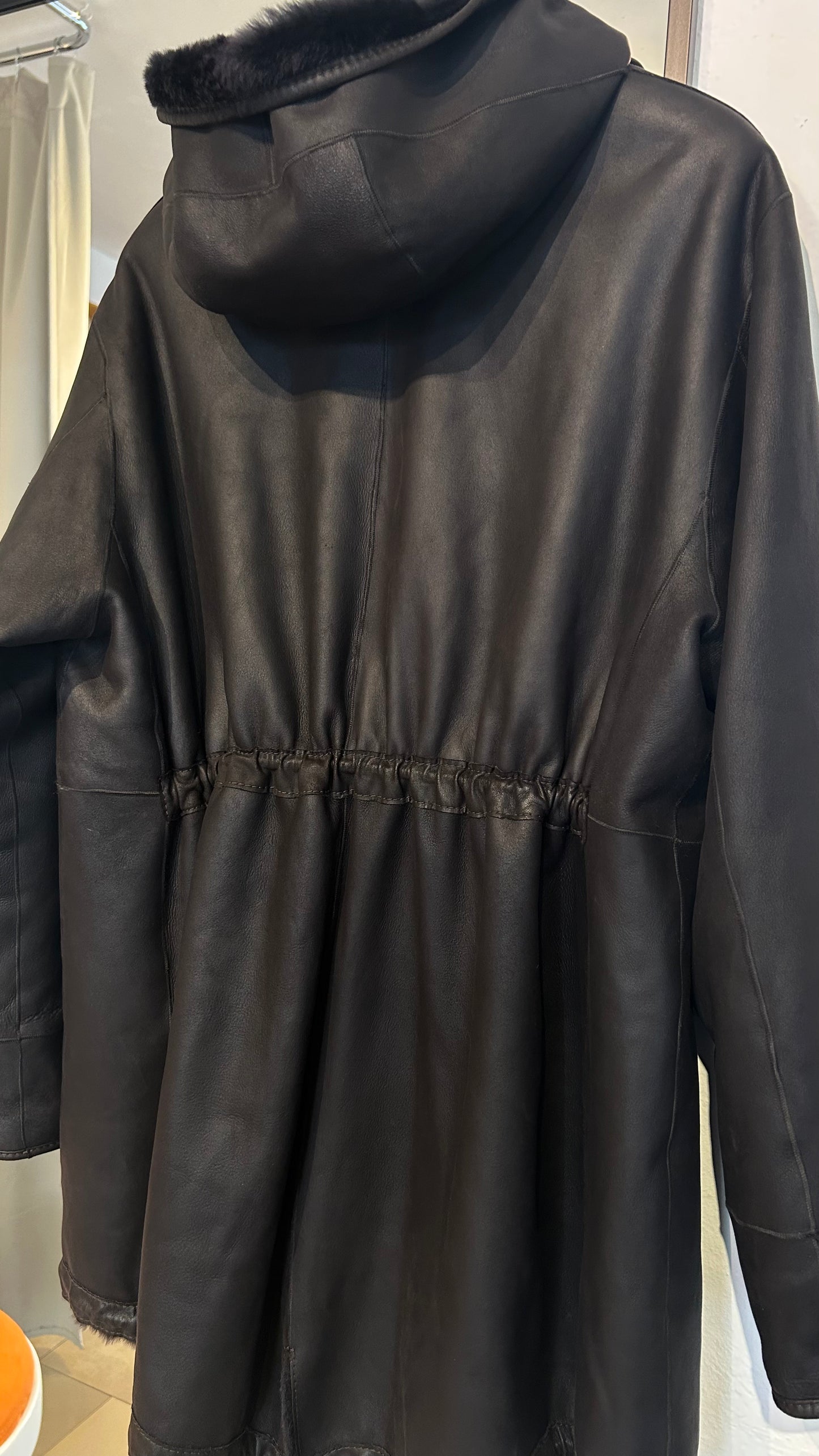 BONNIE Lammfelljacke / Wendejacke dk. braun / XL