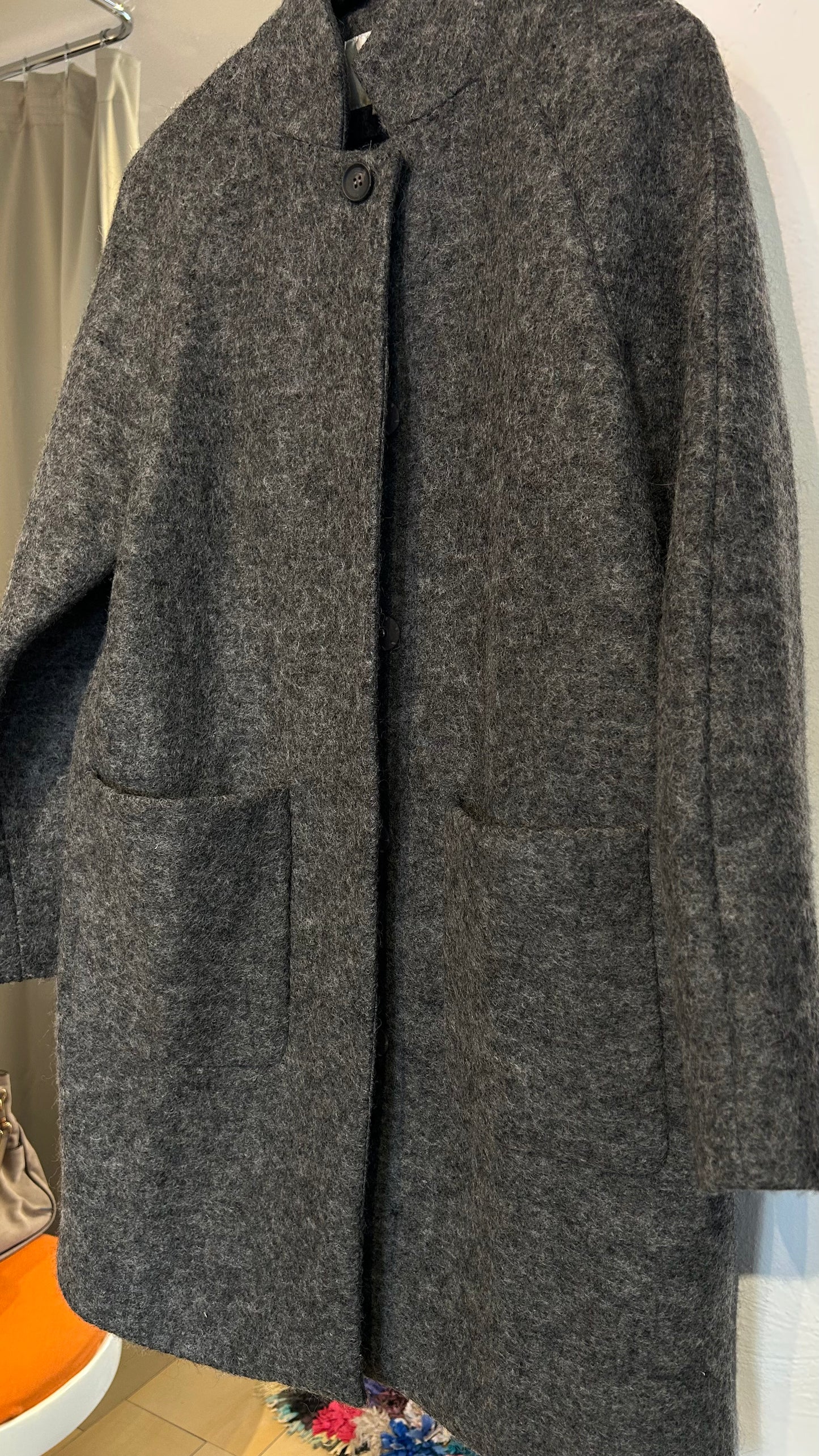 SELECTED FEMME Wollmantel anthr. / 40