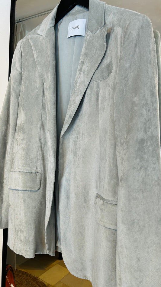 NUDE Blazer Samt hellgrau