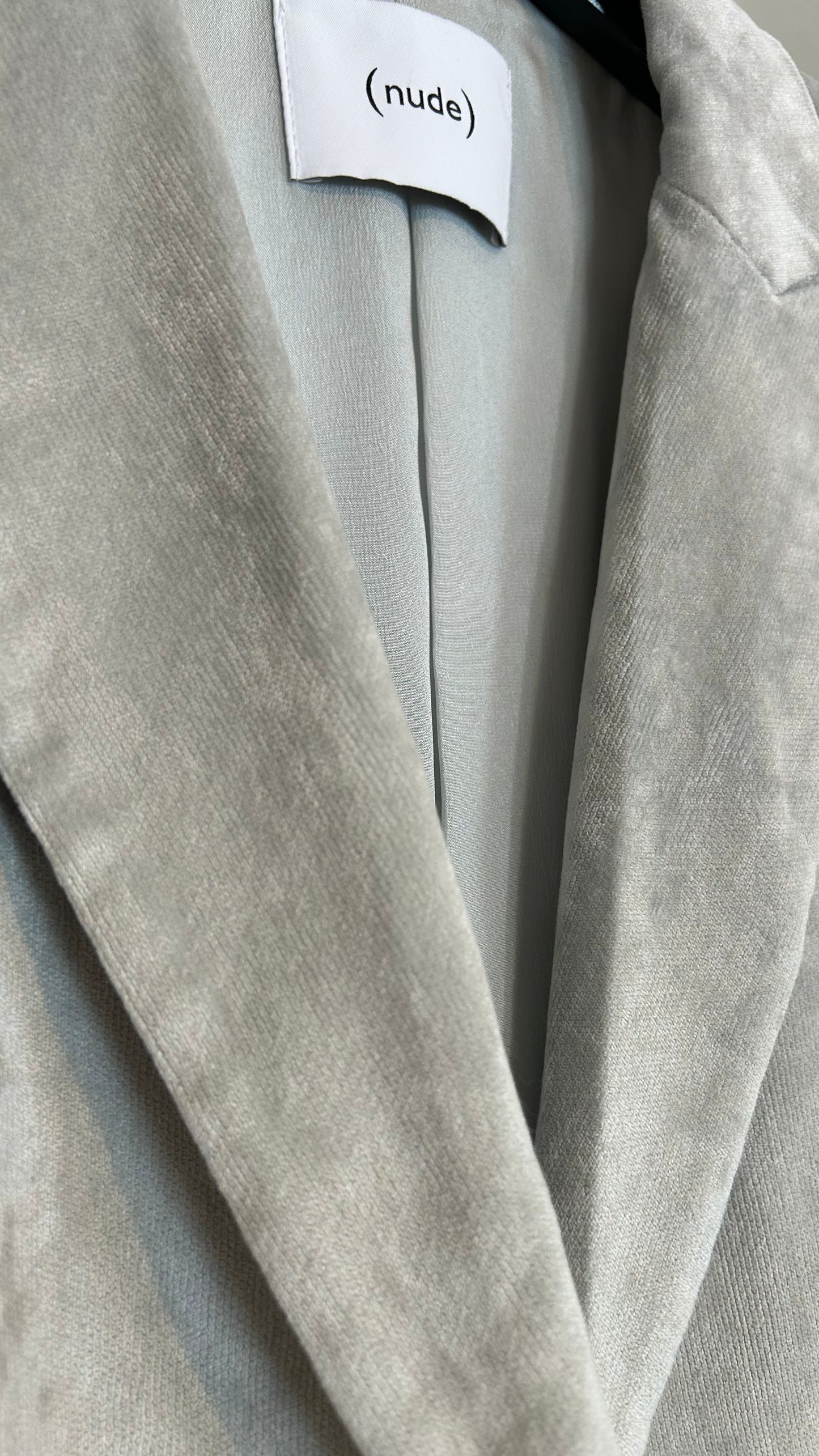 NUDE Blazer Samt hellgrau