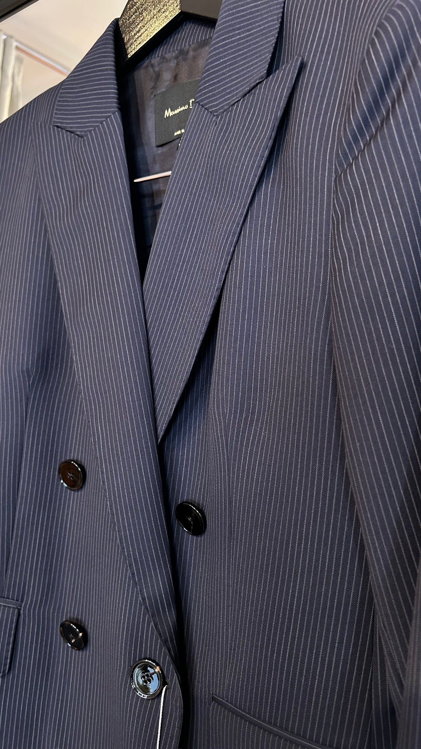 MASSIMO DUTTI Blazer dk.blau Pinstripes / 40