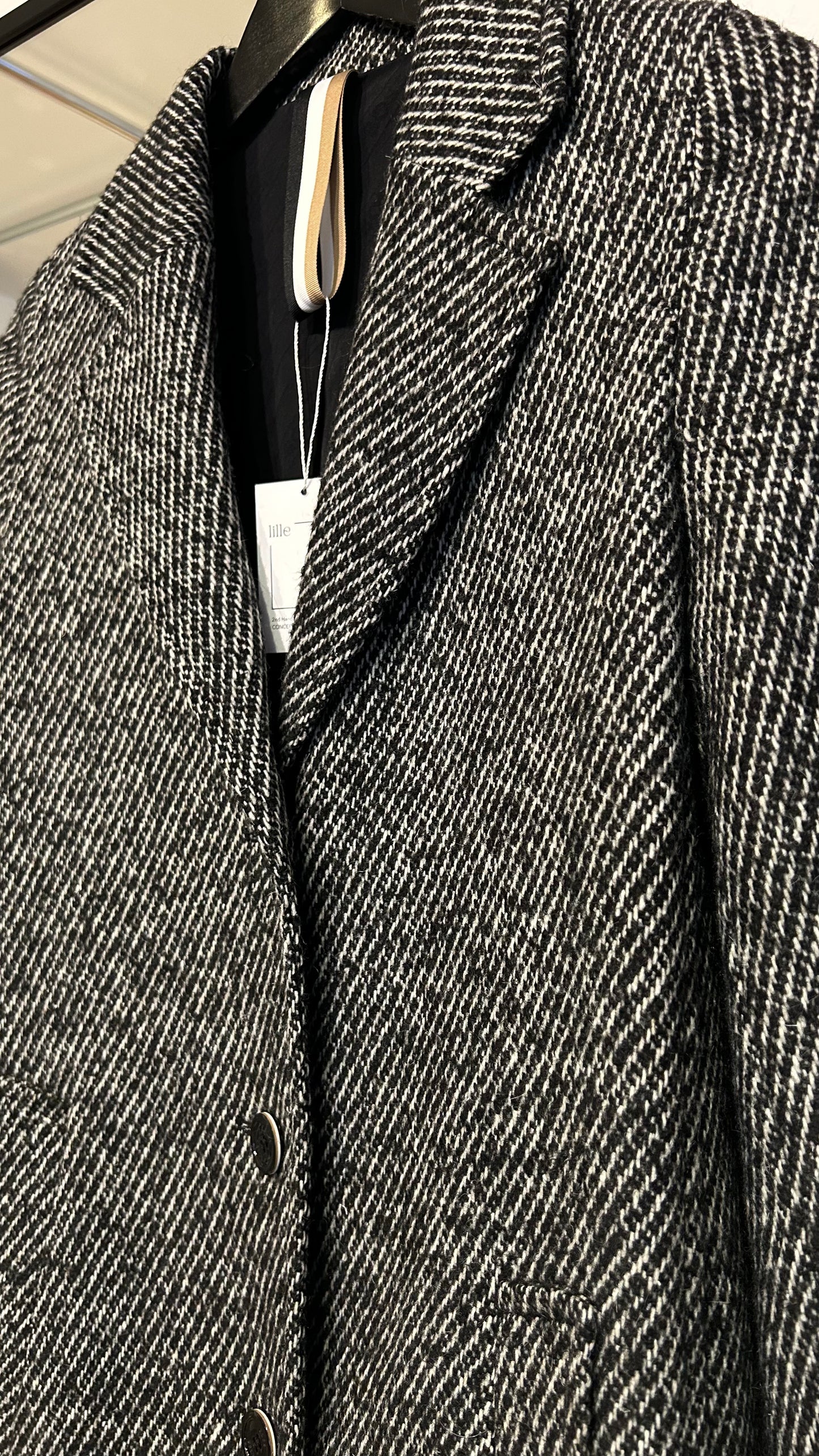 BOSS Wollmantel schw/w / 36