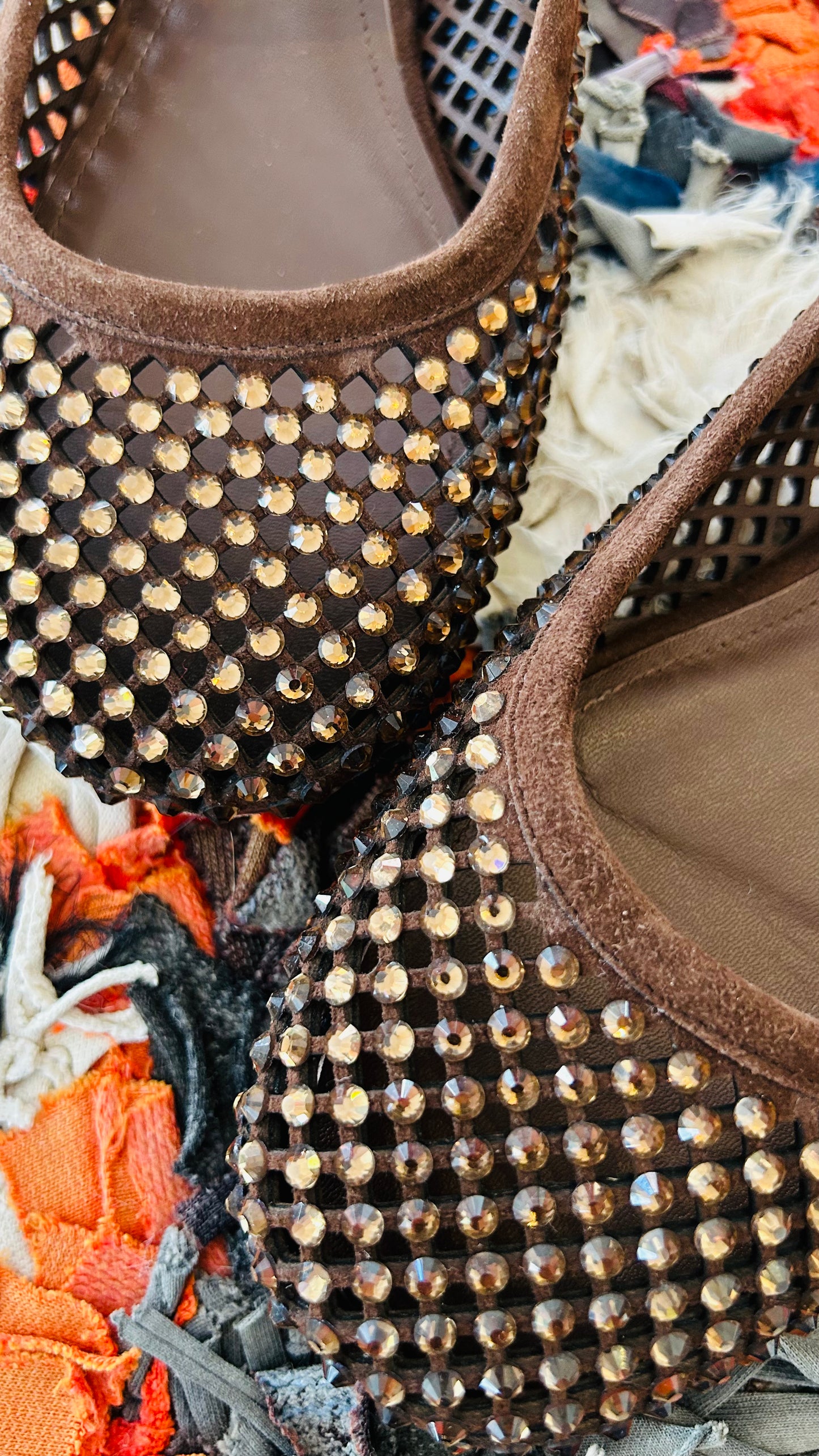 LOLA CRUZ Ballerinas braun Strass