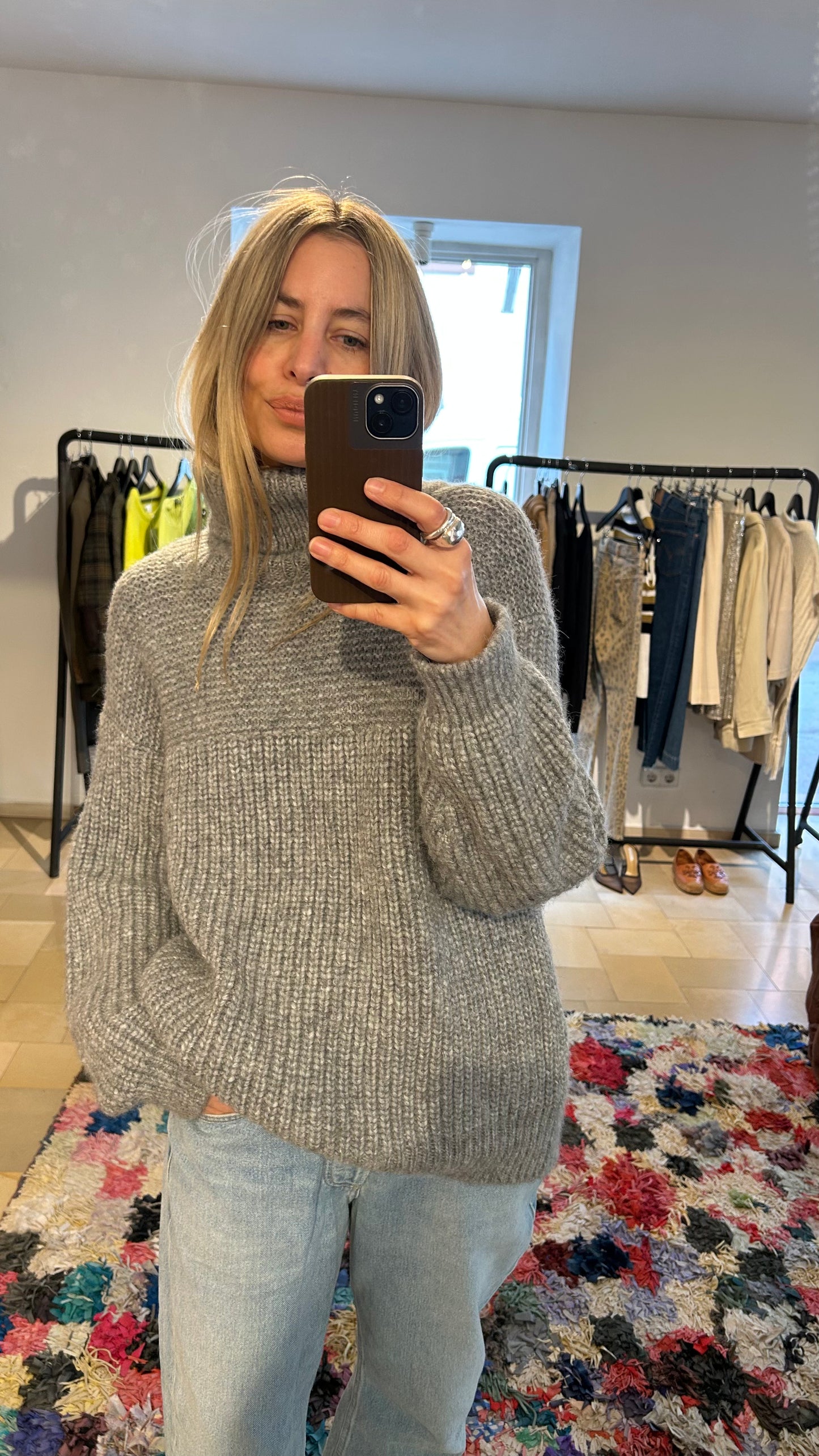 CLOSED Strickpulli Alpaka grau / L