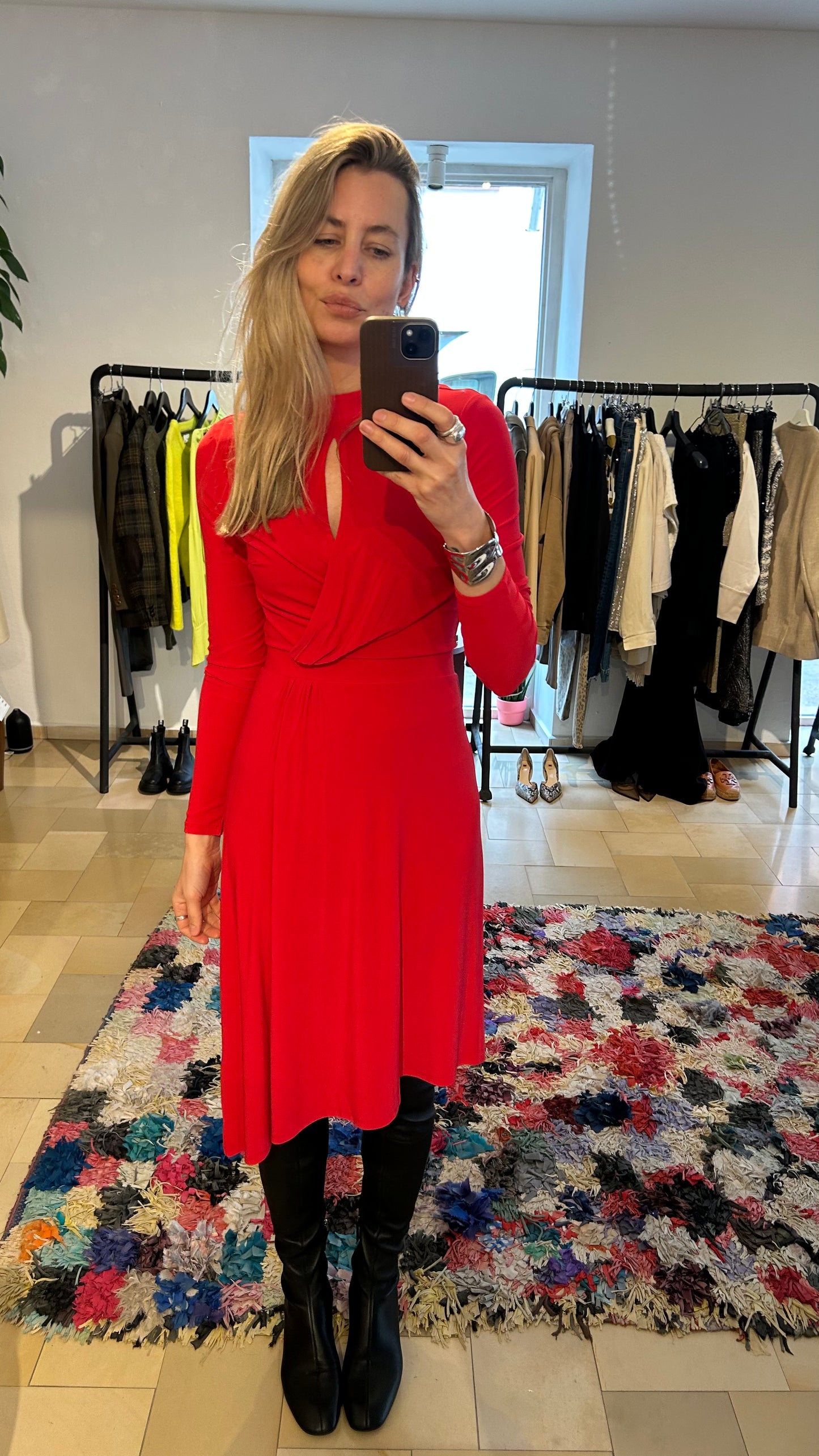 REKEN MAAR Jerseykleid rot / XS