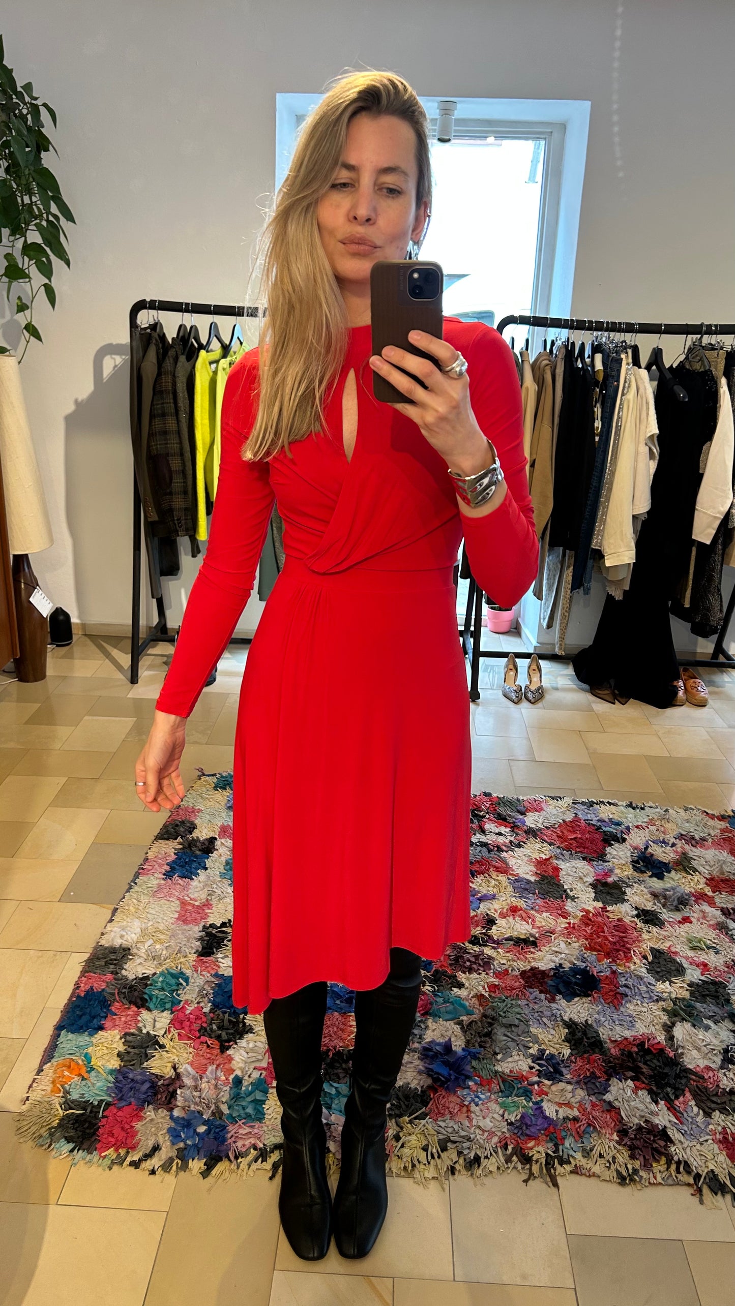 REKEN MAAR Jerseykleid rot / XS