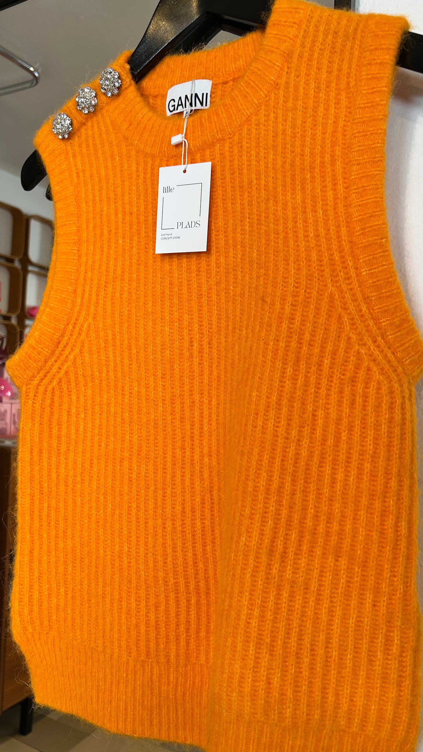 GANNI Strick-Pullunder orange / XS