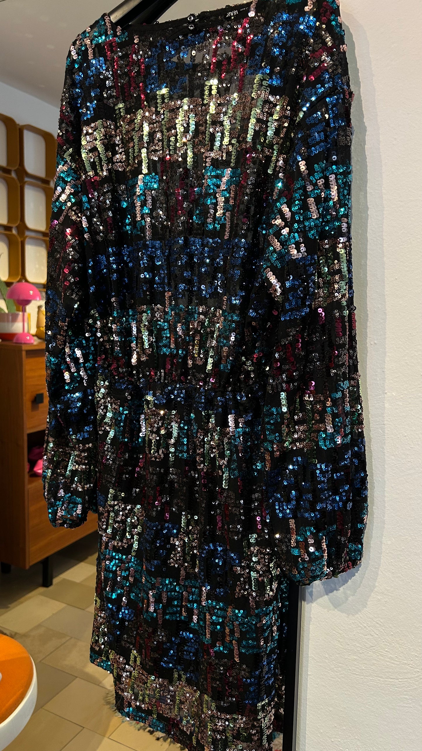 ZARA Paillettenkleid multicolor / M