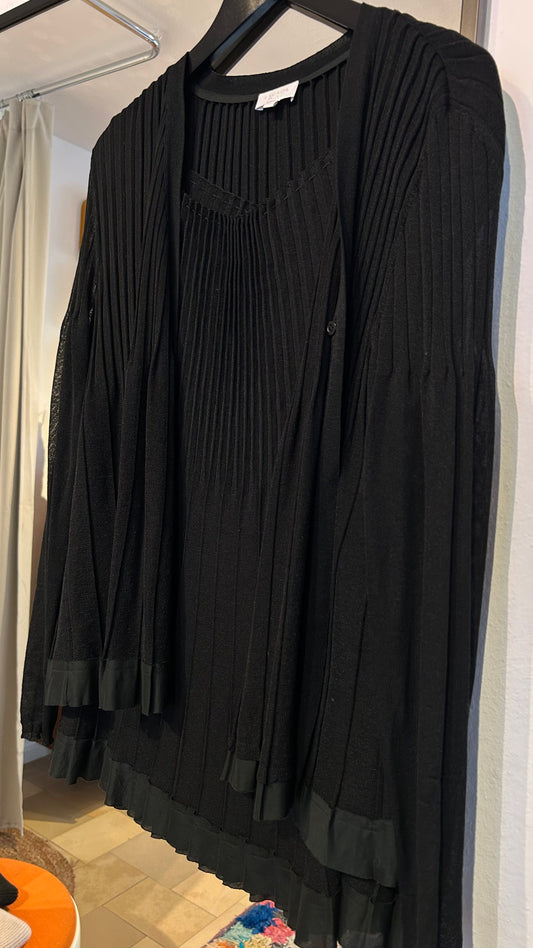 ESCADA SPORT Twinset schwarz Plissee / L