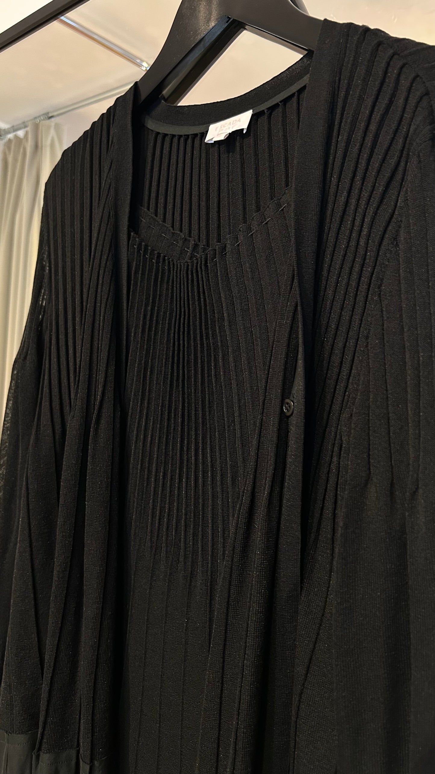 ESCADA SPORT Twinset schwarz Plissee / L