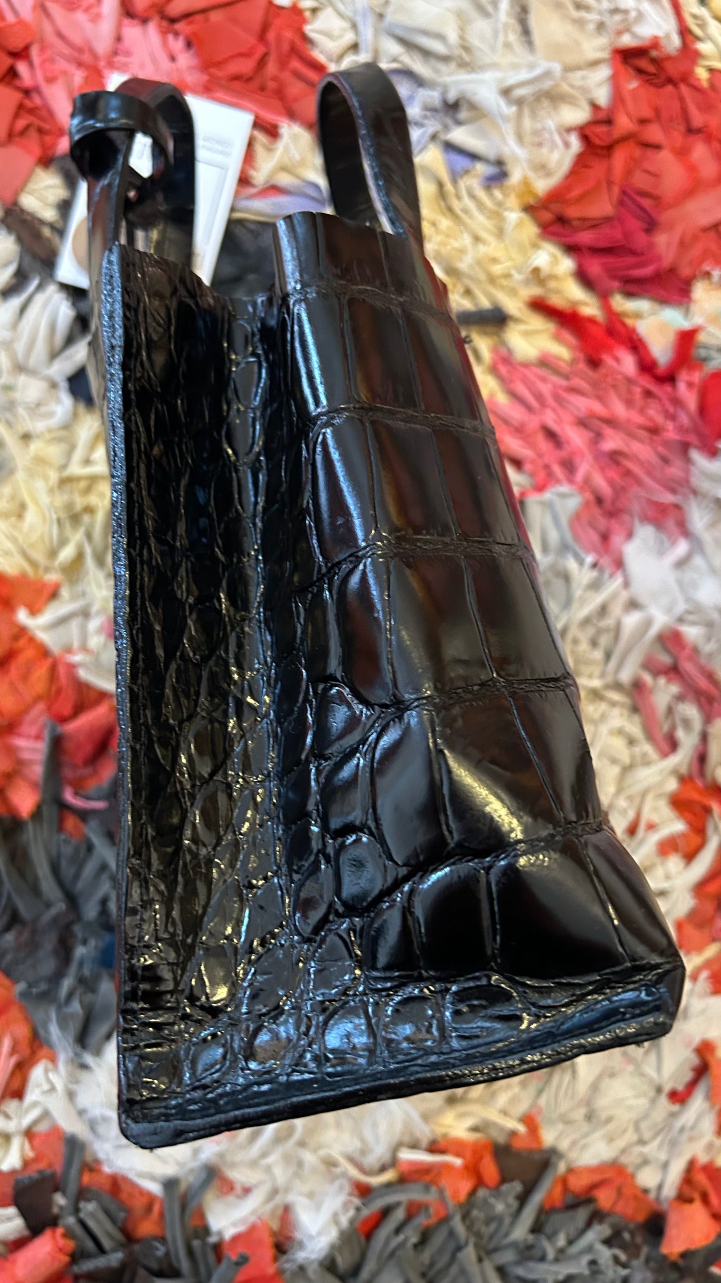 FULA Vintage Minibag schwarz Kroko