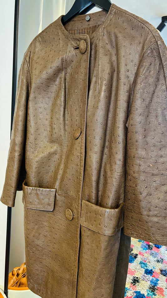 VINTAGE Ledermantel 70s