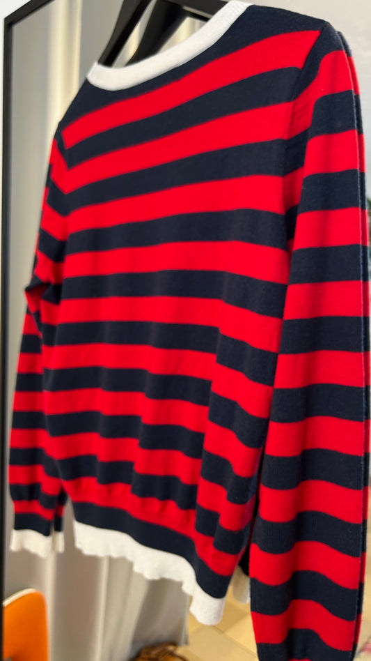 ESSENTIEL ANTWERP Pullover rot/blau Streifen
