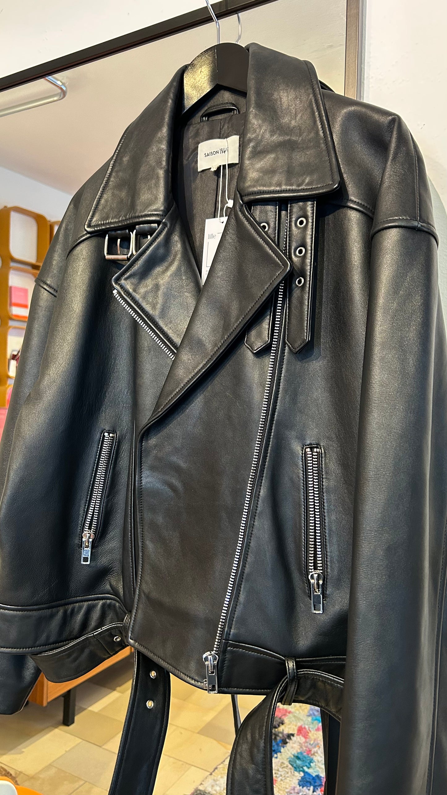 SAISON 1865 Lederjacke schwarz / M