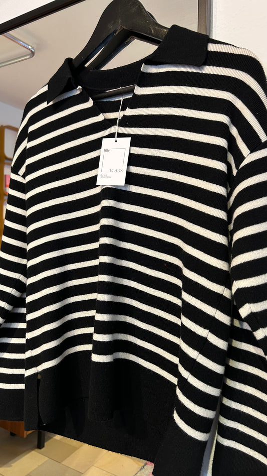 ADAGIO Strickpullover schwarz/weiß / 38