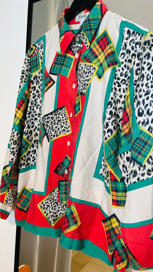 VINTAGE Seidenbluse multicolor