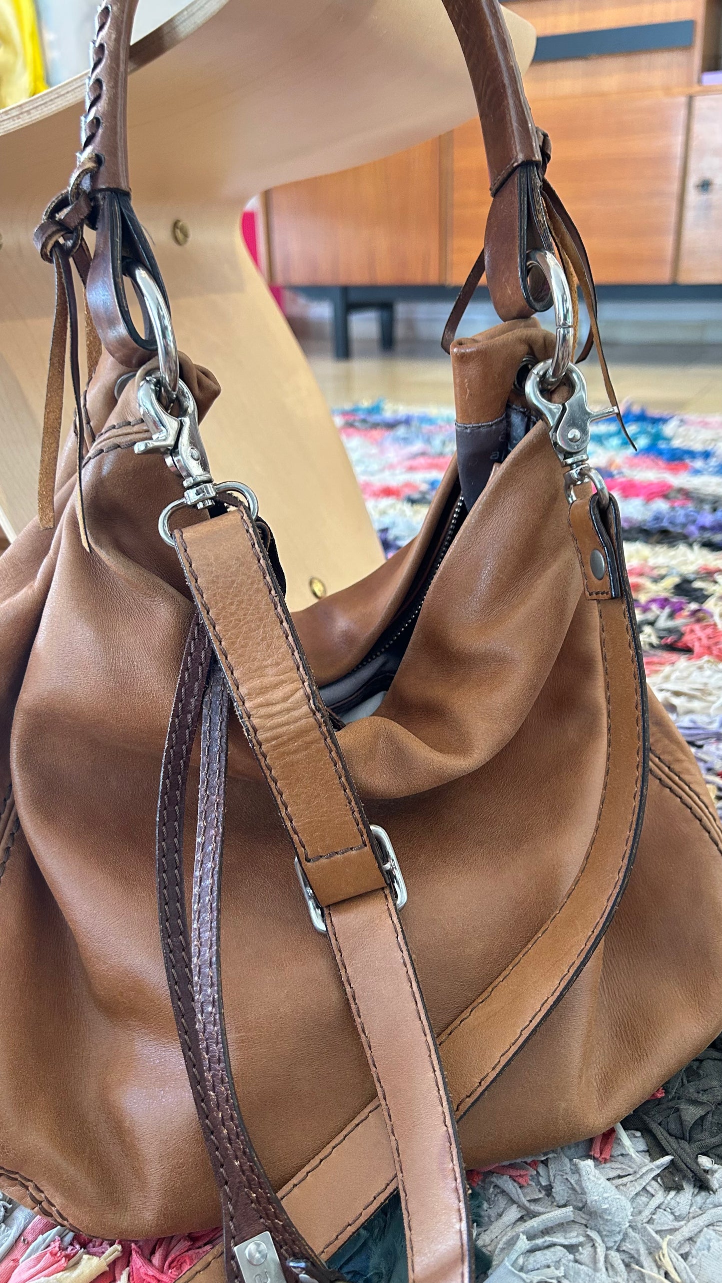 ABRO slouchy Shopper Cognac