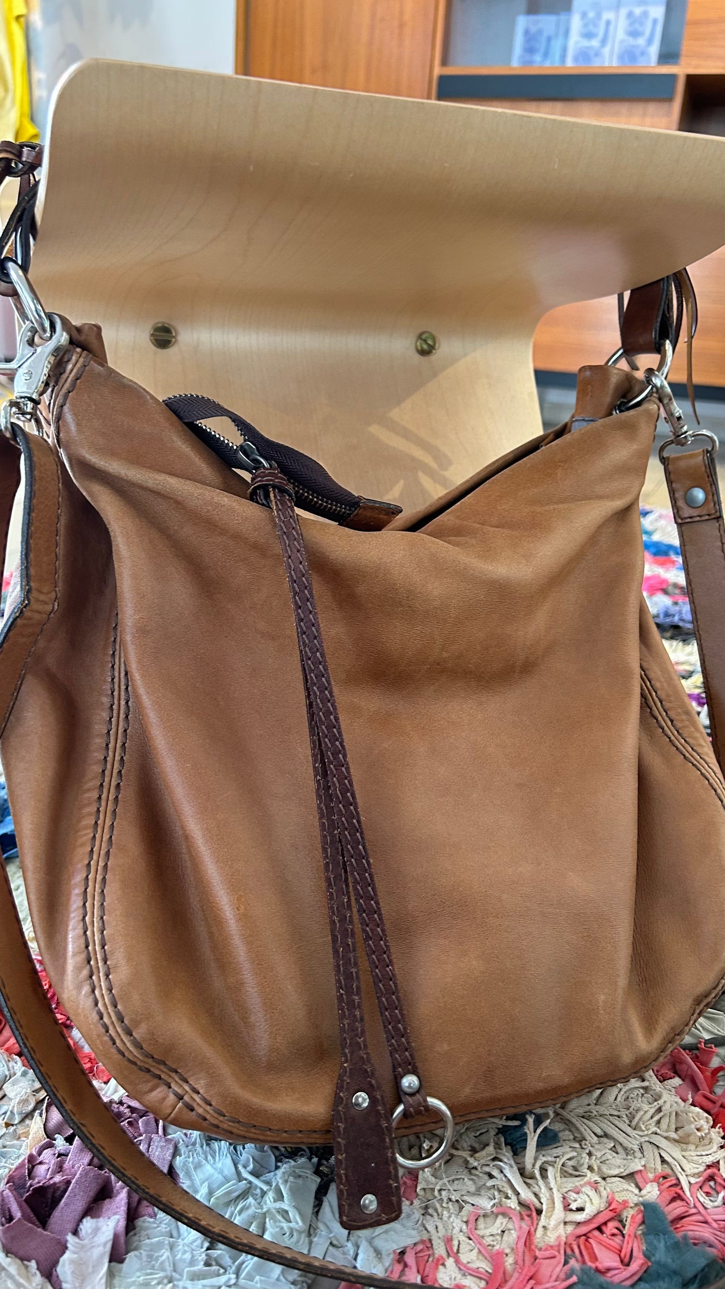 ABRO slouchy Shopper Cognac