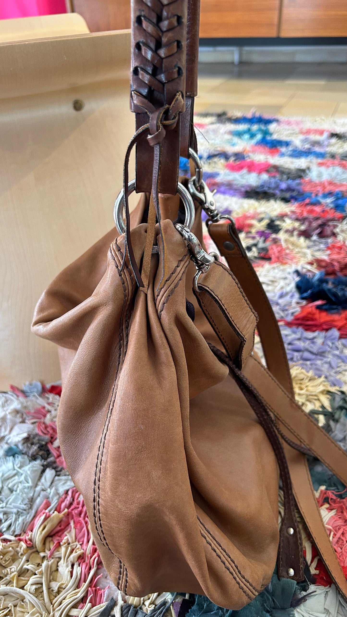 ABRO slouchy Shopper Cognac
