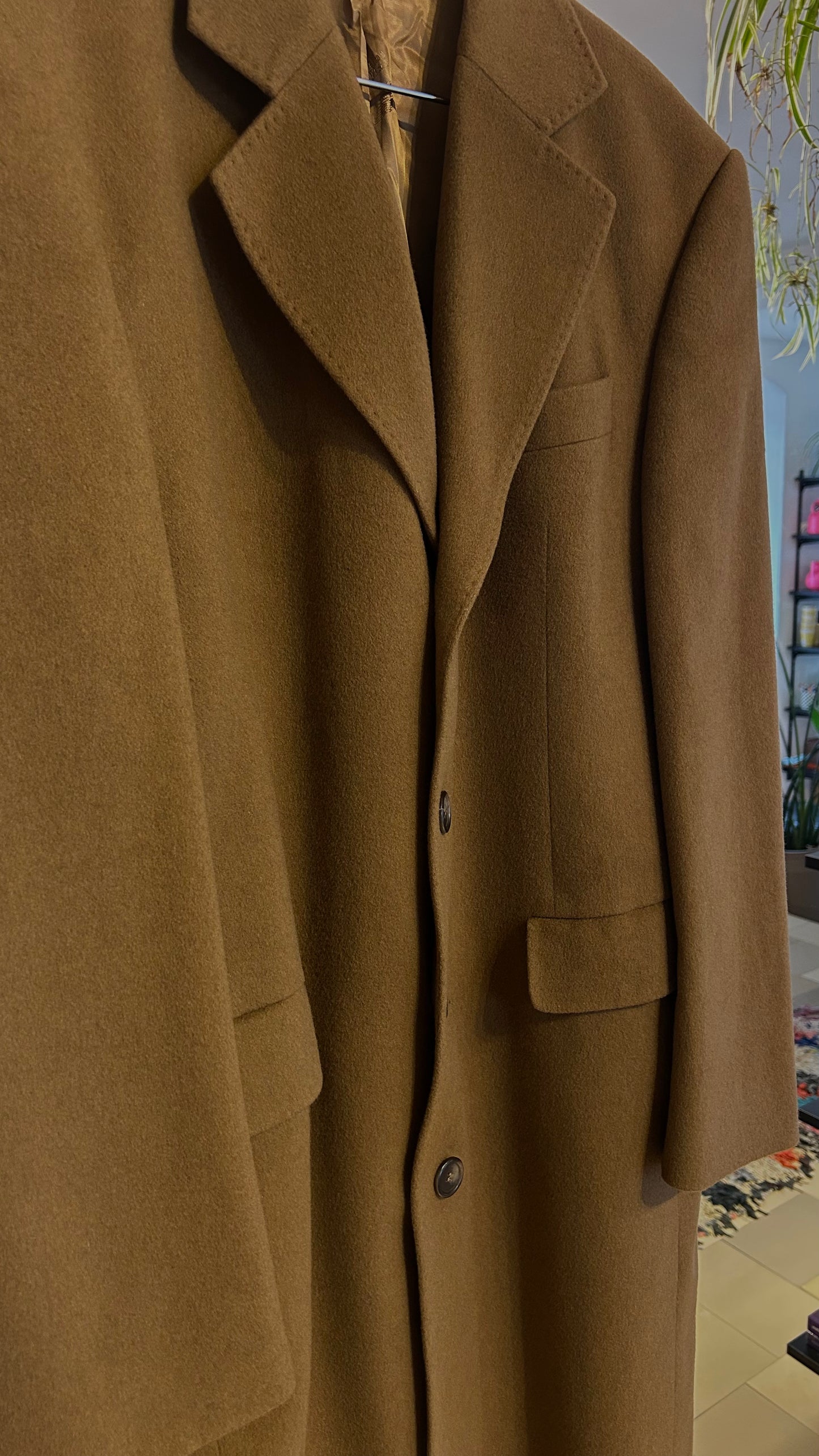 ALBA MODA Vintage 90s Kaschmirmantel cognac