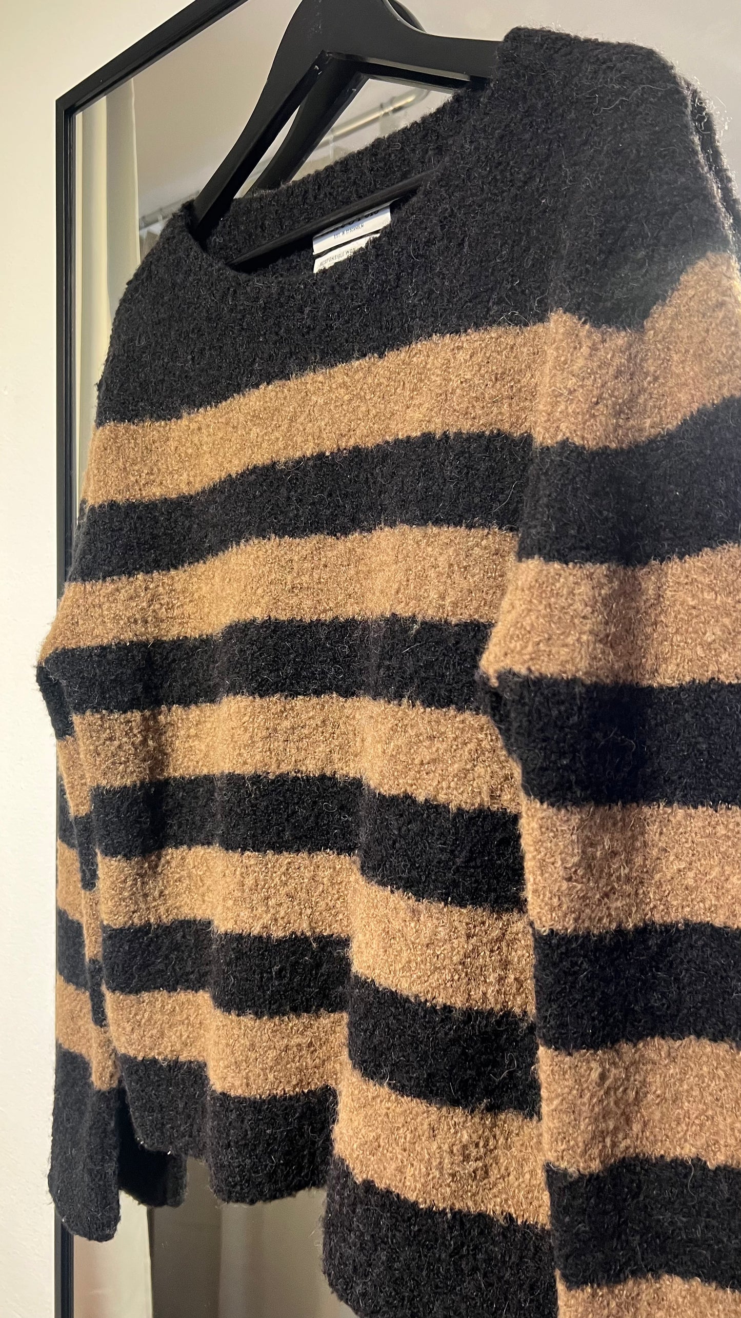 MARC O'POLO Strickpullover beige/schw Stripes