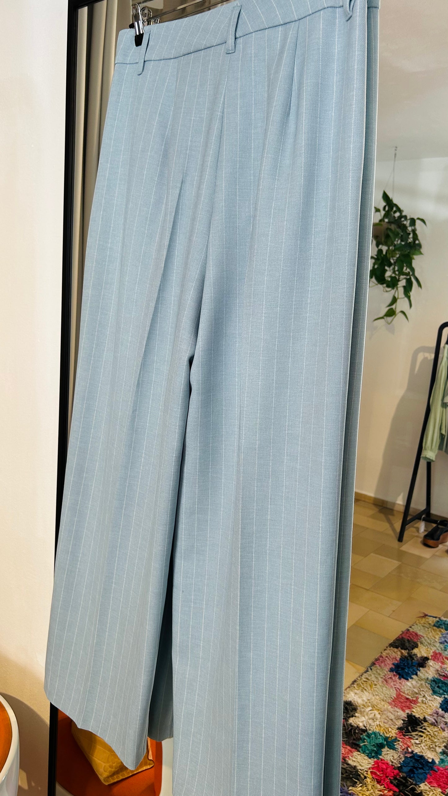 RAFFAELO ROSSI Hose hellblau Nadelstreifen