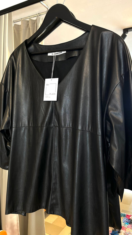 ULI SCHNEIDER Ledershirt schwarz