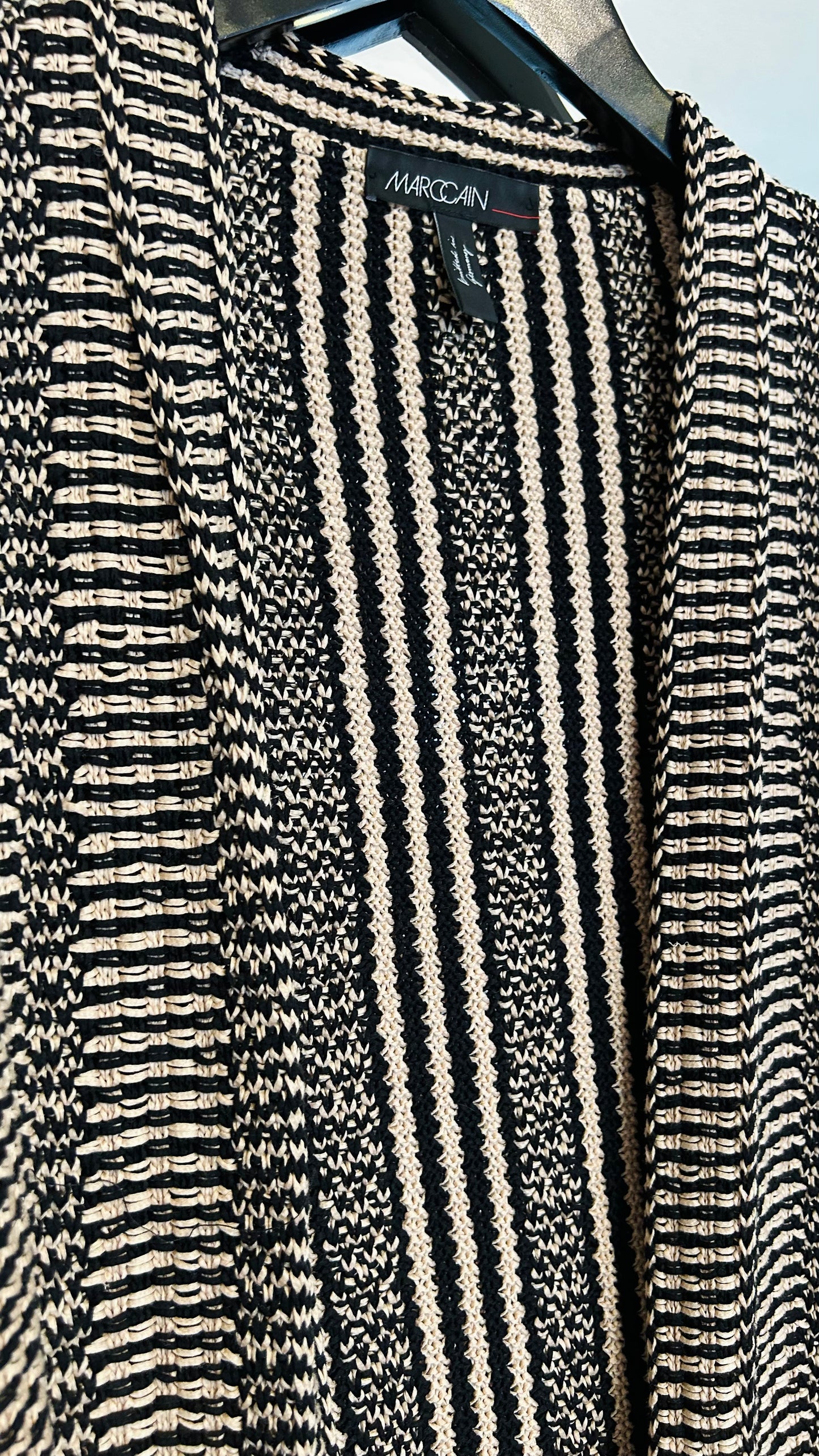 MARC CAIN Cardigan schwarz / beige Muster