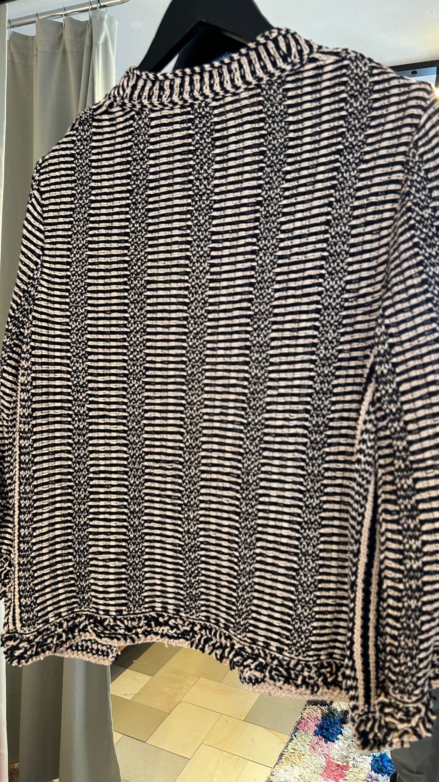 MARC CAIN Cardigan schwarz / beige Muster