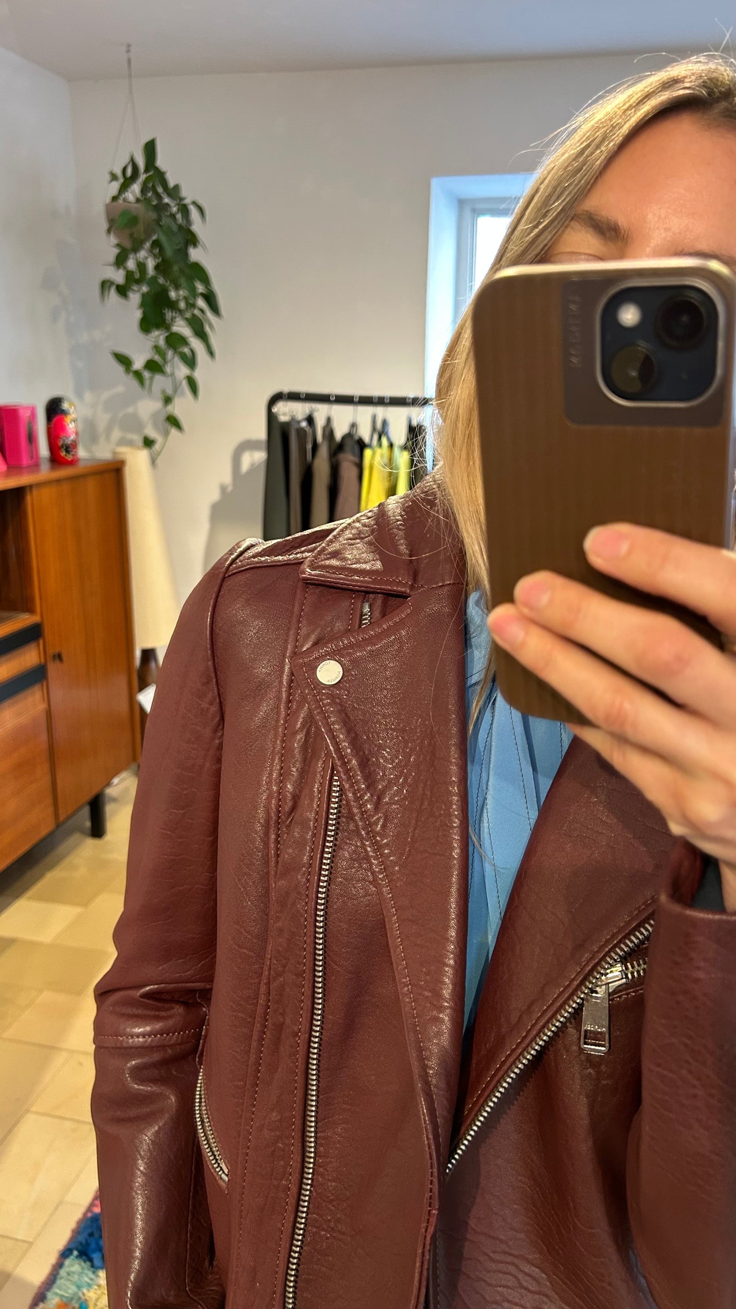 TOMMY HILFIGER Lederjacke bordeaux / S