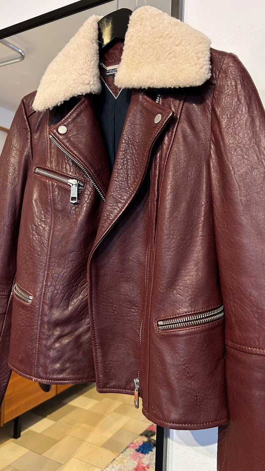TOMMY HILFIGER Lederjacke bordeaux / S