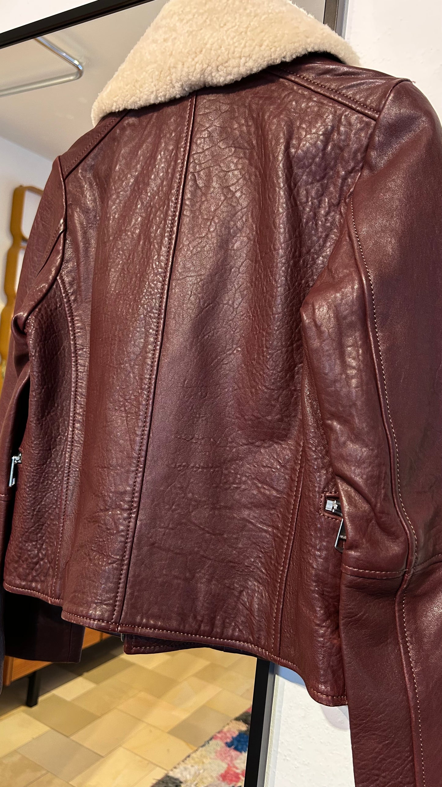 TOMMY HILFIGER Lederjacke bordeaux / S