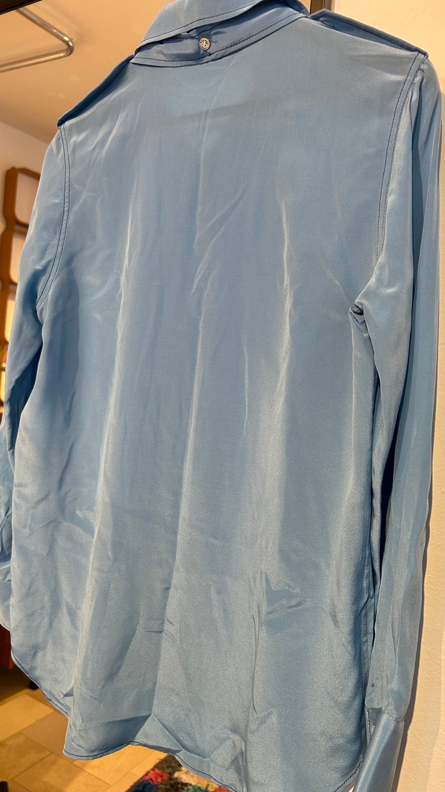 SANDRO Seidenbluse blau / M