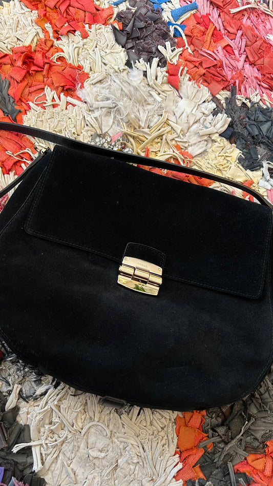 FURLA Tasche Schwarz Velours