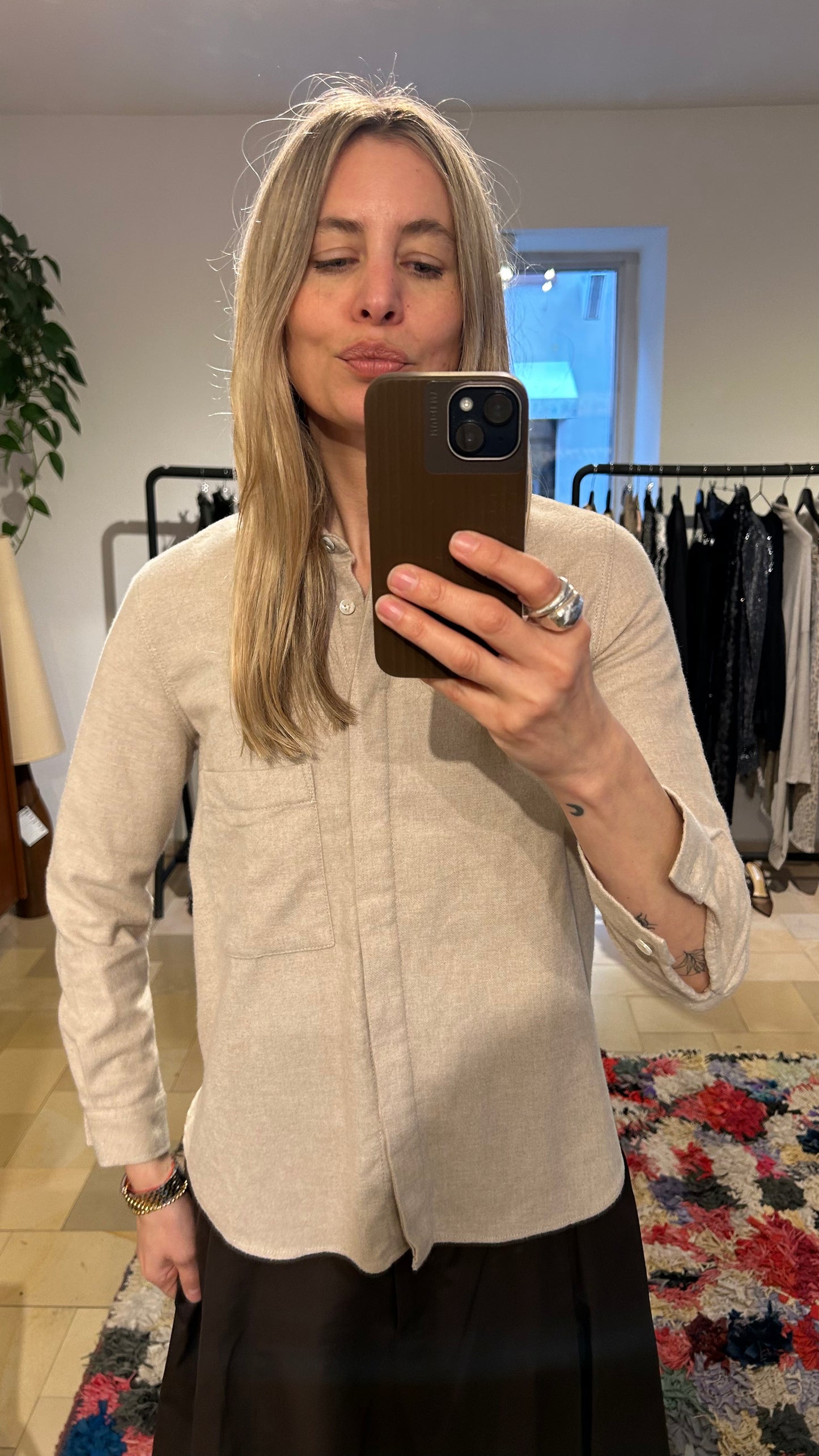 CLOSED Flanellhemd beige / XS