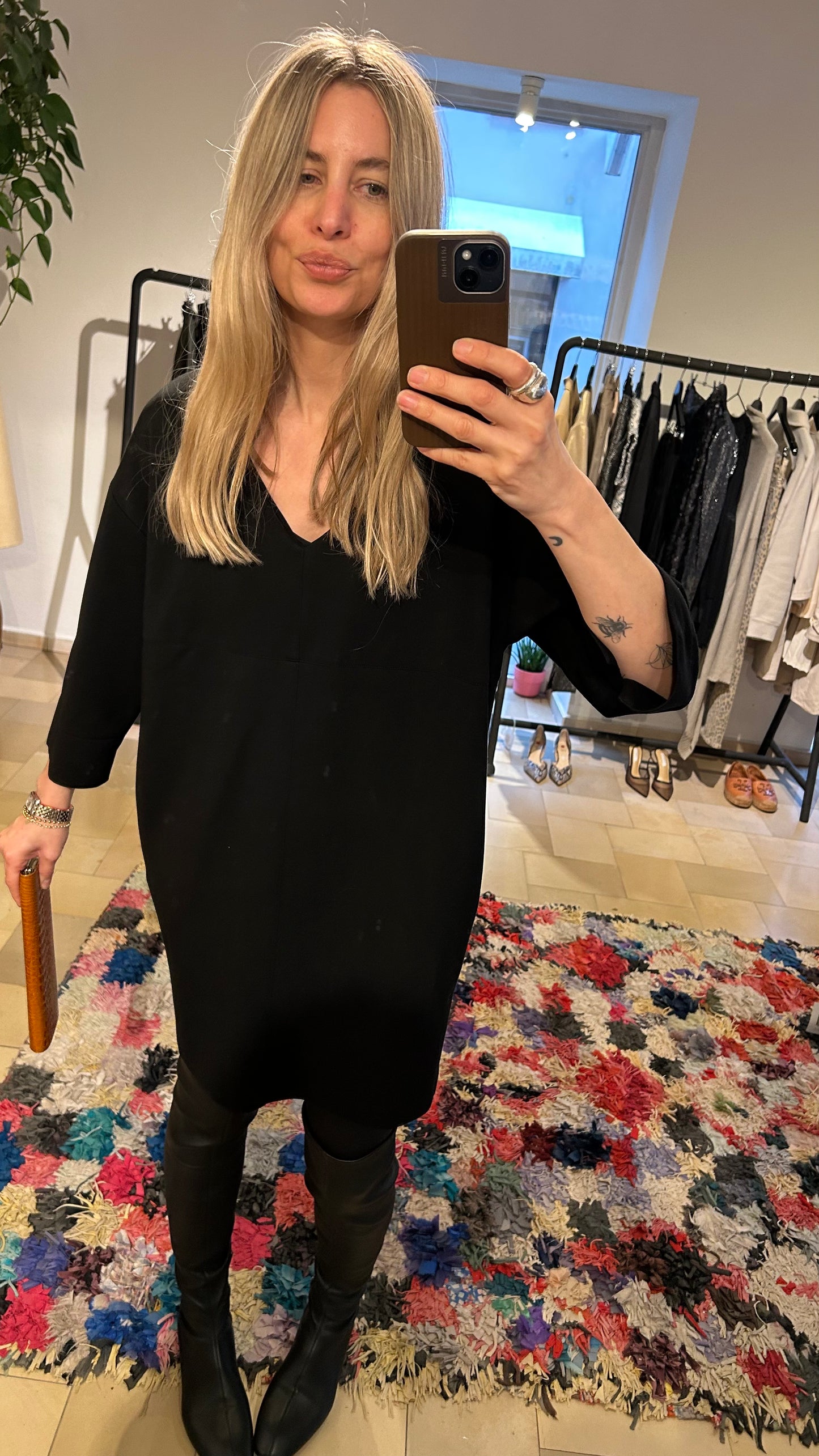 ULI SCHNEIDER T-Shirt Kleid blk 1/2 Arm / S