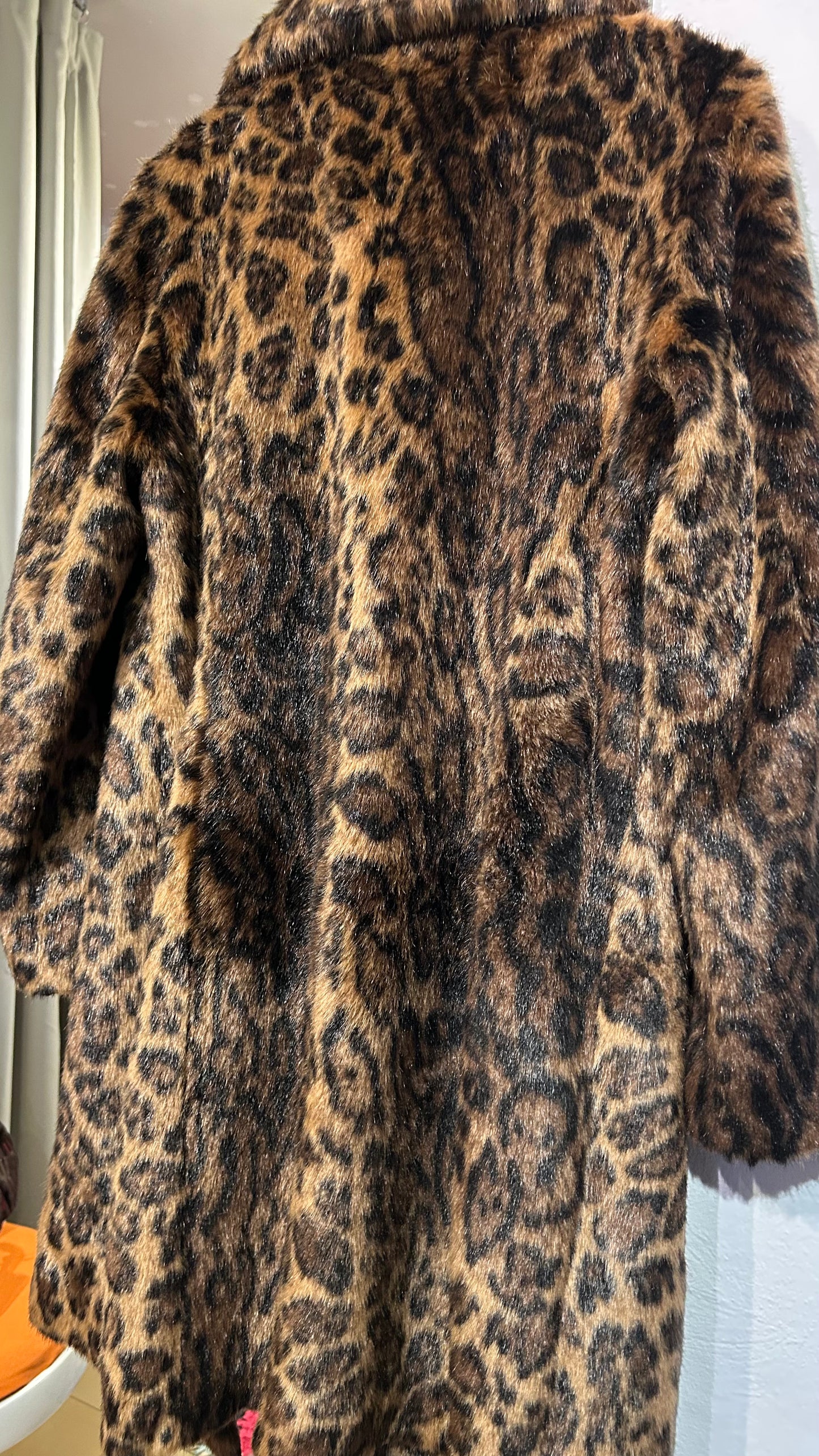 MARC CAIN Fake Fur Mantel Leo / 40