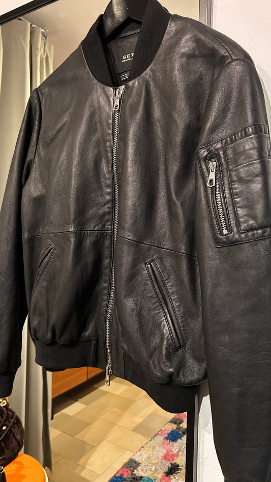 SET Lederblouson schwarz / 38