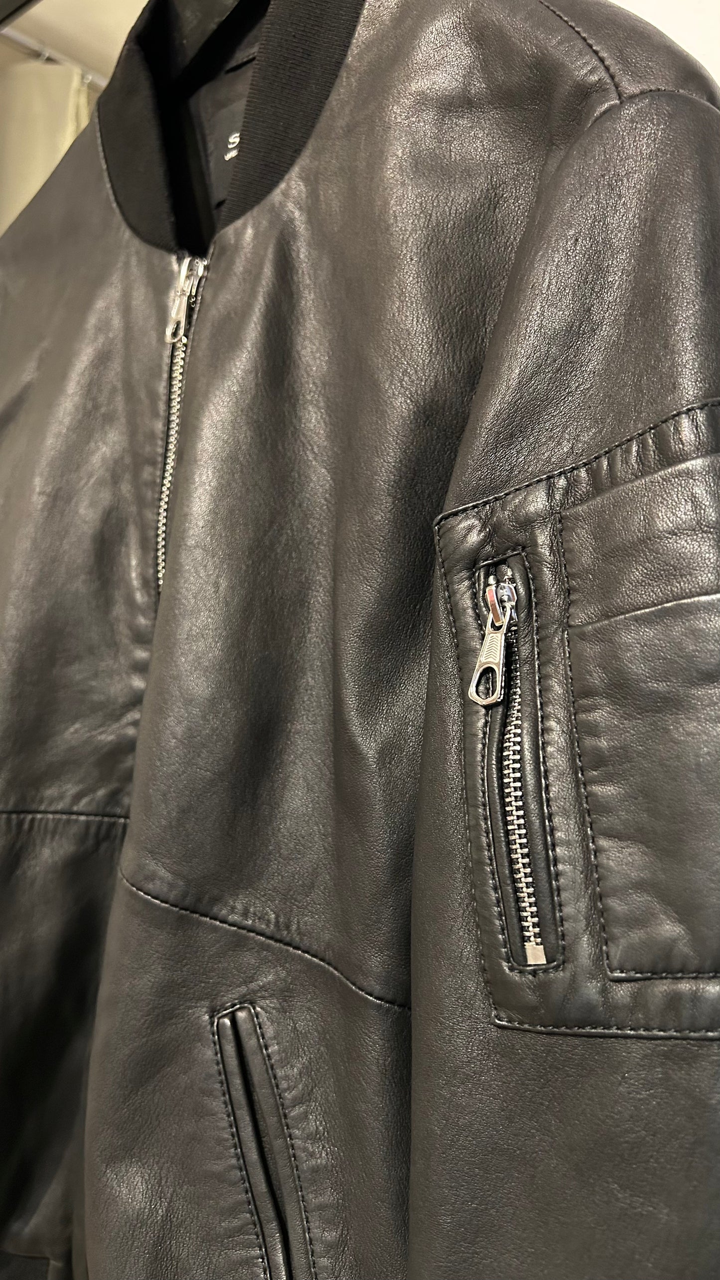 SET Lederblouson schwarz / 38