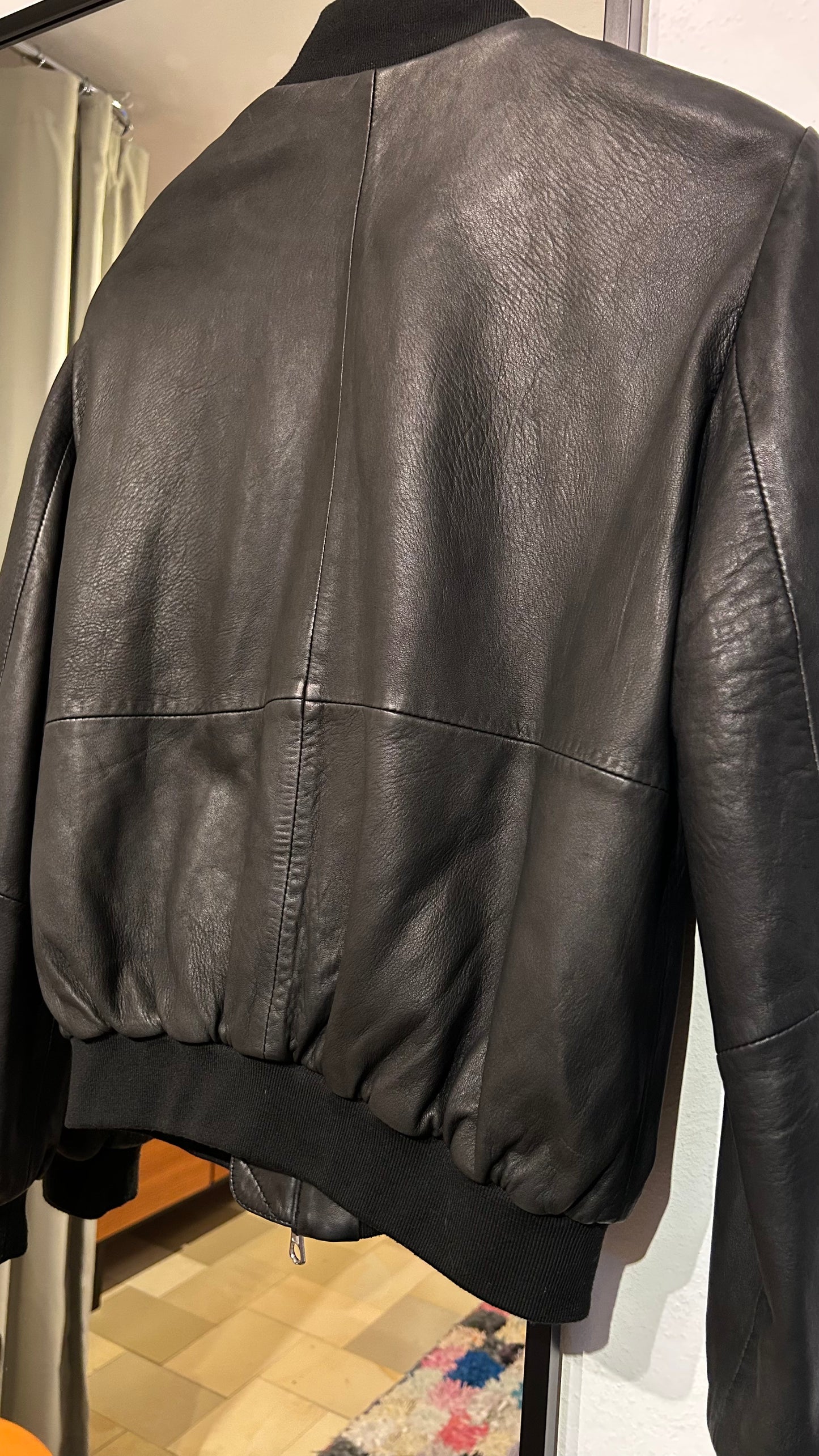 SET Lederblouson schwarz / 38