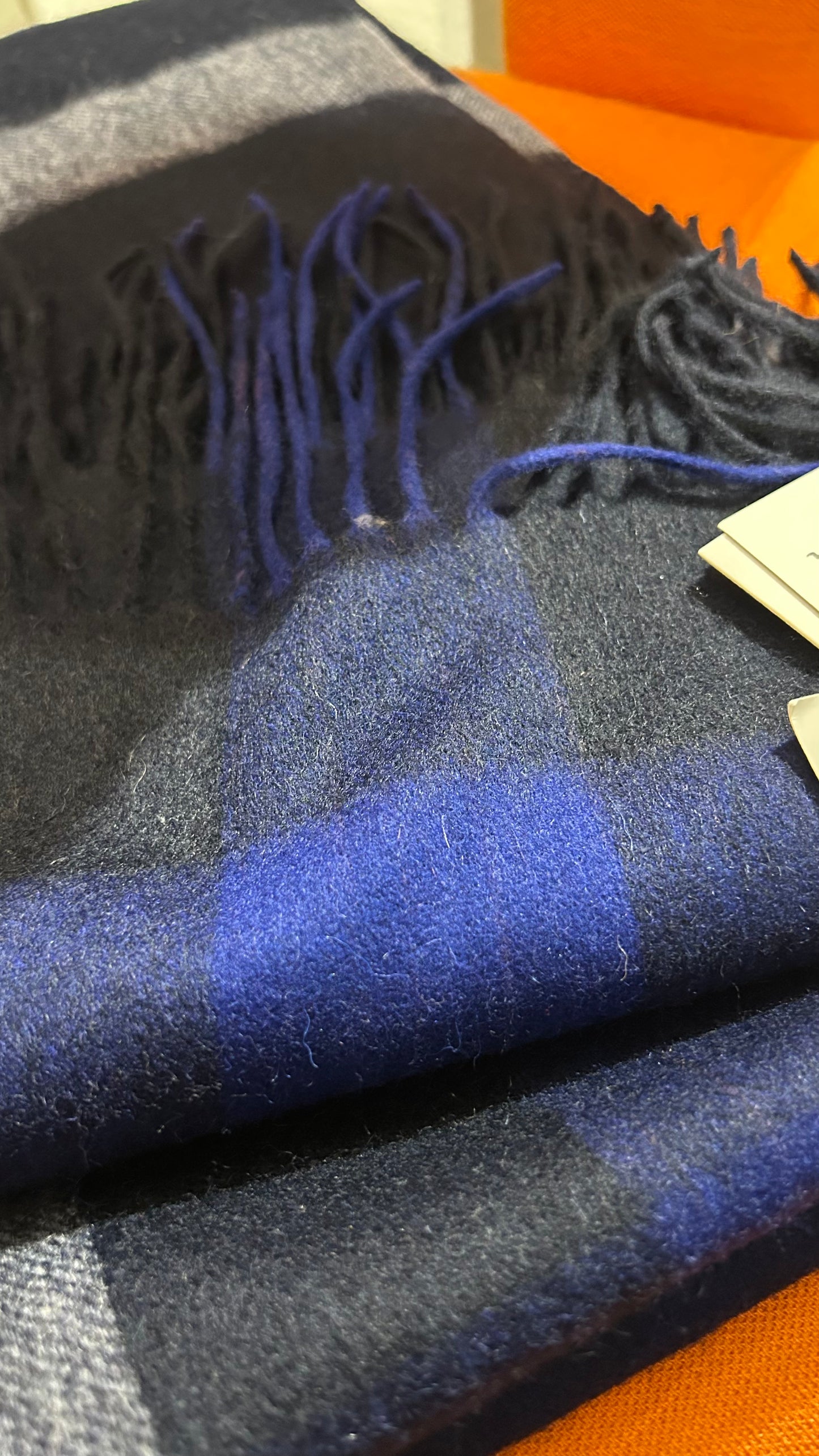 PETER HAHN Wollschal blau