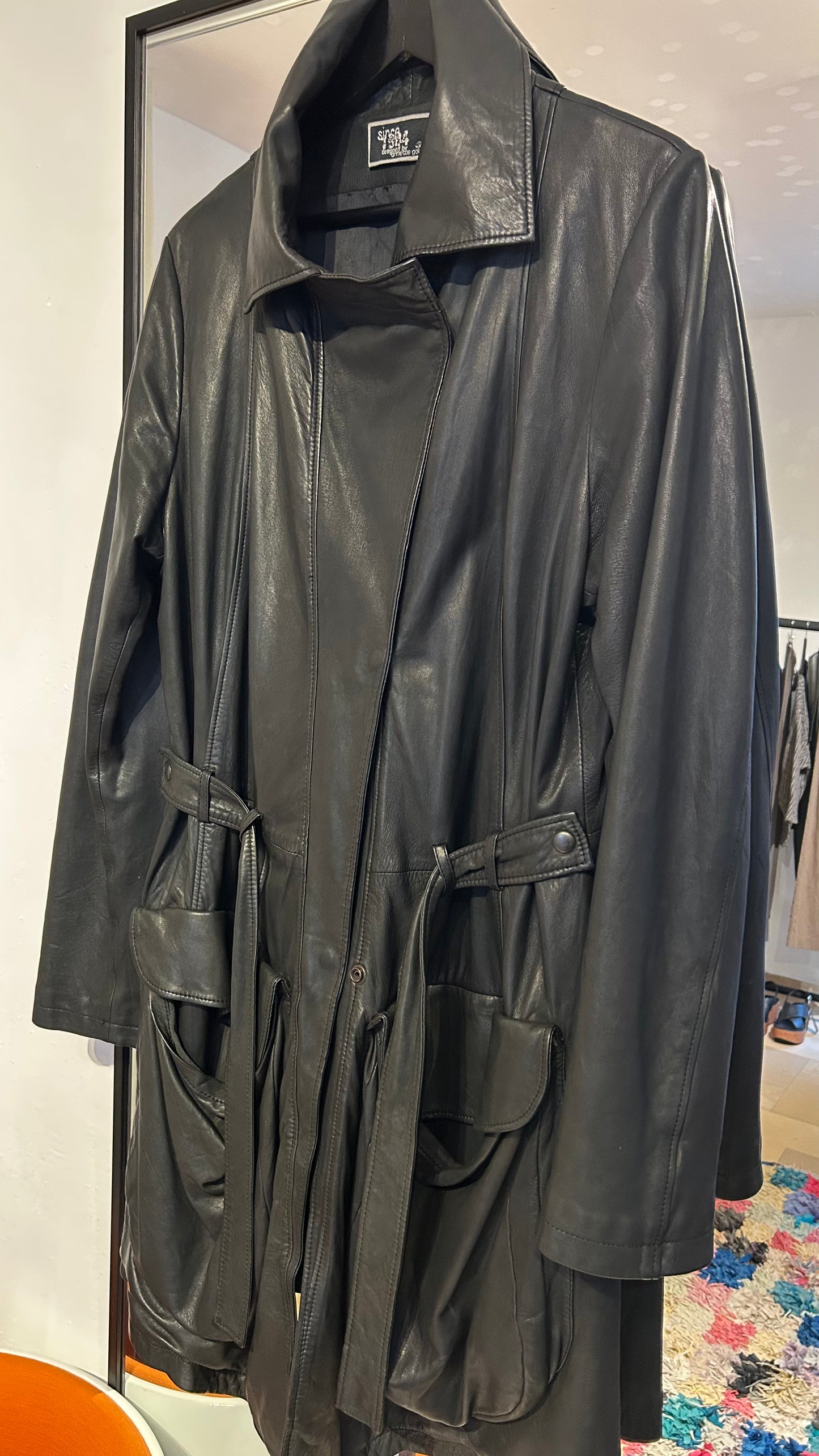 ANNETTE GÖRTZ Ledermantel dunkelbraun