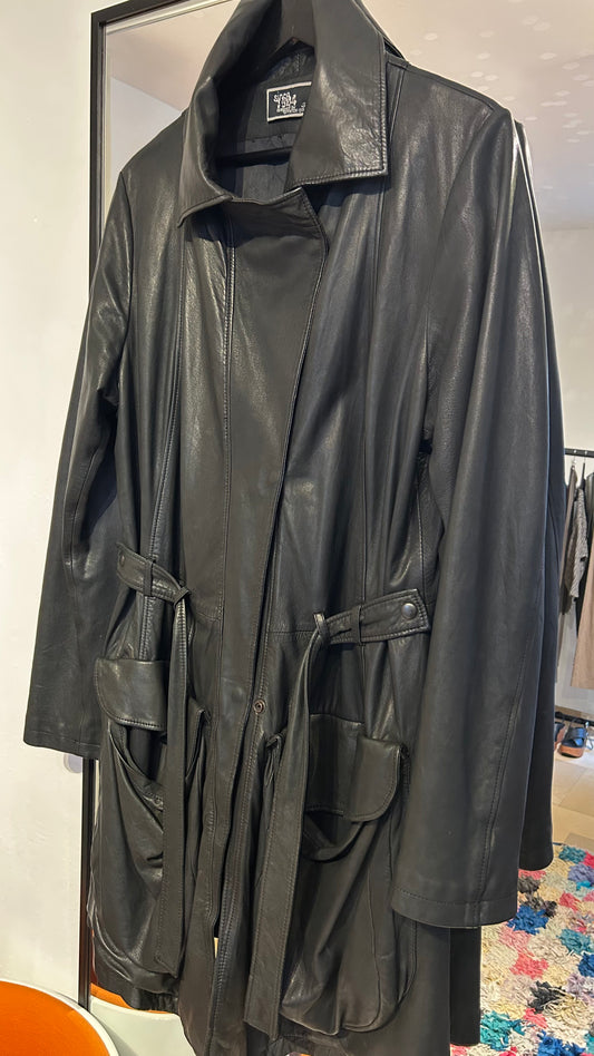 ANNETTE GÖRTZ Ledermantel dunkelbraun