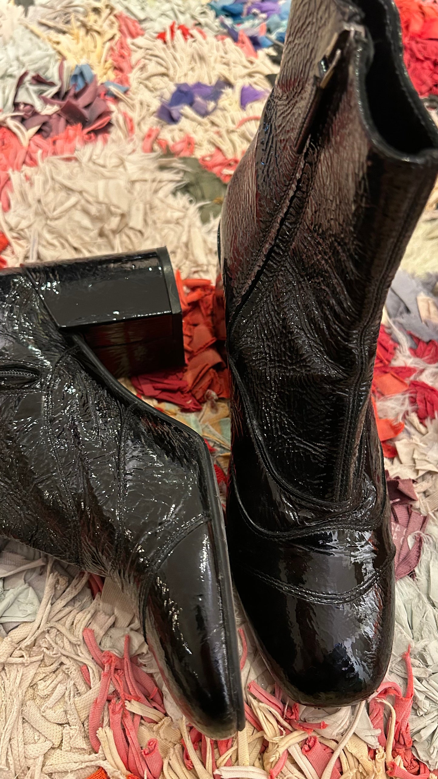 JD Stiefeletten schwarz Lack / 39